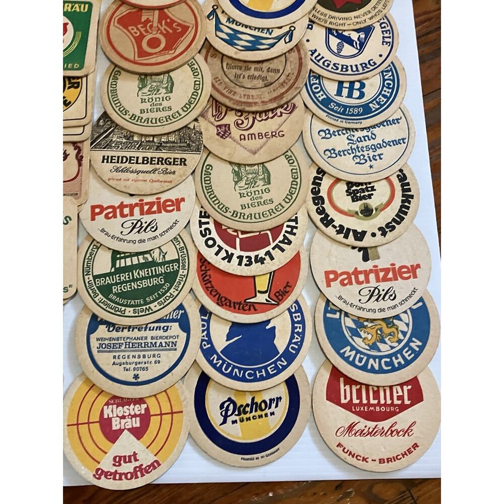 Vintage Beer Coasters (125) Germany UK Holland European Retro Bar 60s 70s LOT